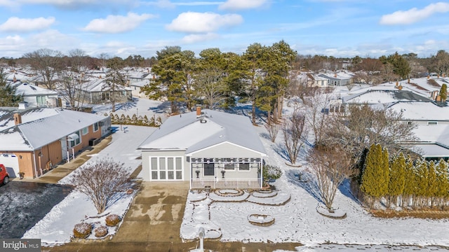 view of snowy aerial view