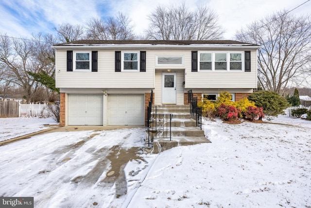 split foyer home with a garage