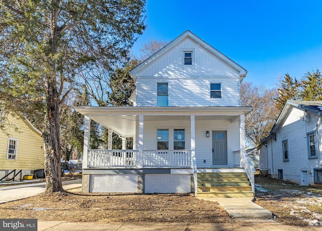 view of front of home with covered porch