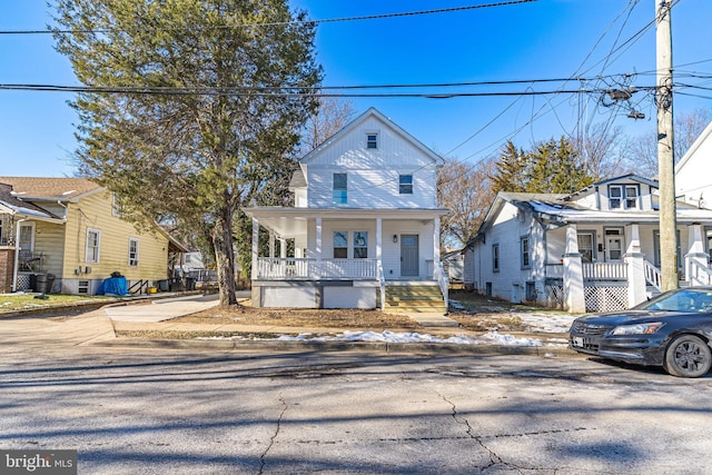 view of front of home featuring covered porch