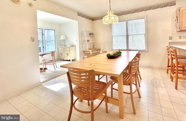 dining room featuring a wealth of natural light