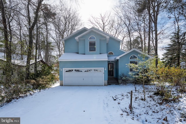 view of property featuring a garage