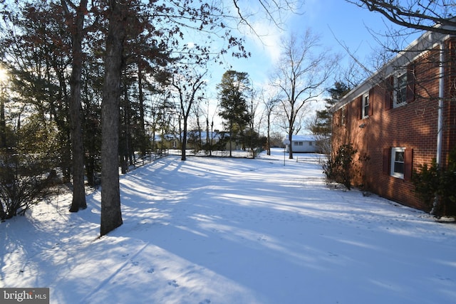 view of snowy yard