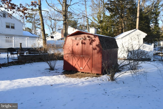 view of snow covered structure