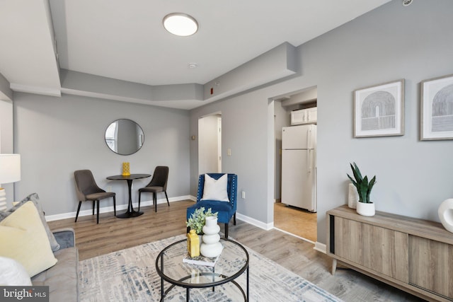 living room featuring light hardwood / wood-style flooring