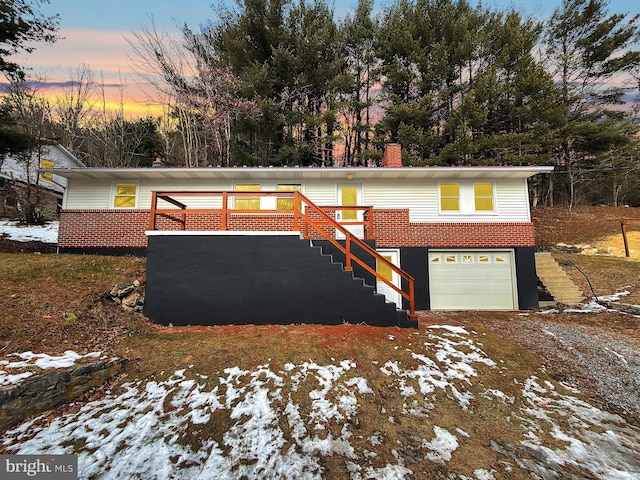 view of front of home featuring a garage