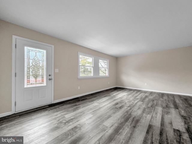 foyer featuring a healthy amount of sunlight and hardwood / wood-style floors