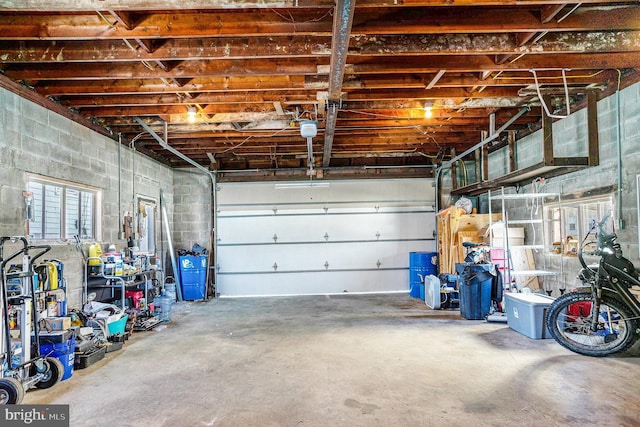 garage featuring a garage door opener