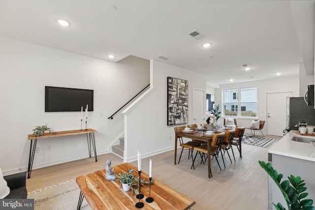 living room featuring light hardwood / wood-style flooring