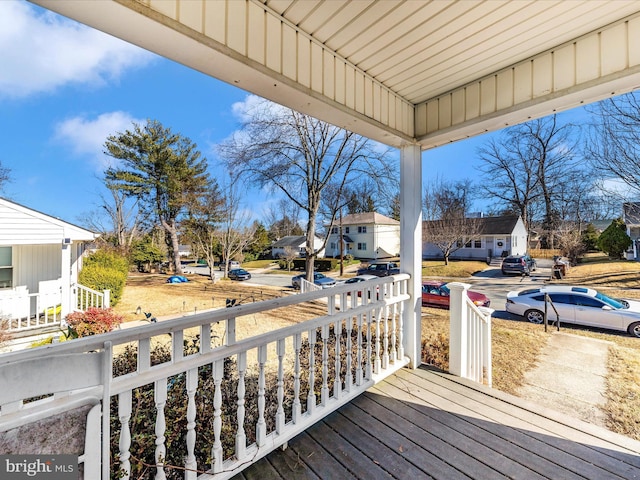 wooden deck with covered porch