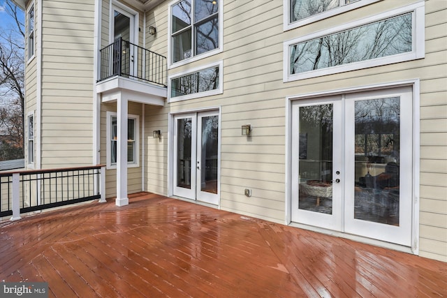 deck featuring french doors