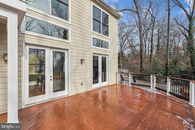 deck featuring french doors