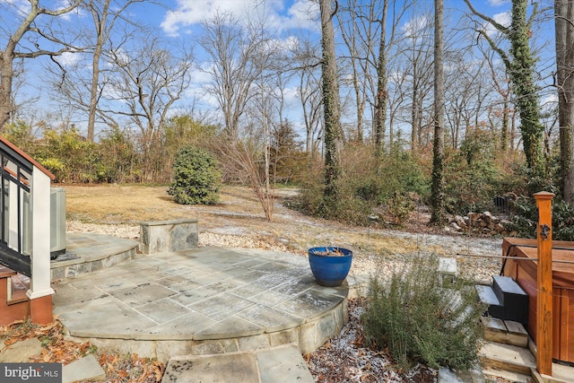 view of patio featuring central AC