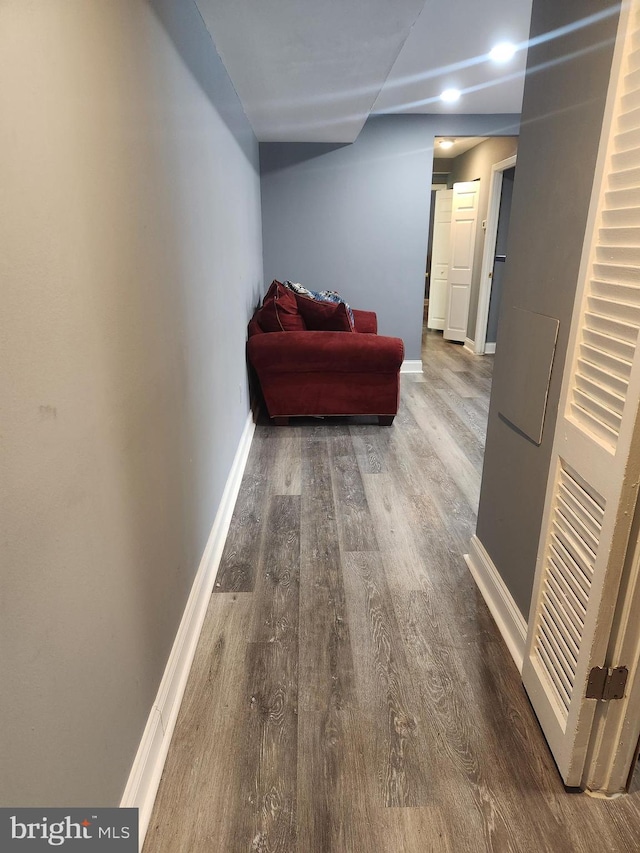 hall featuring wood-type flooring