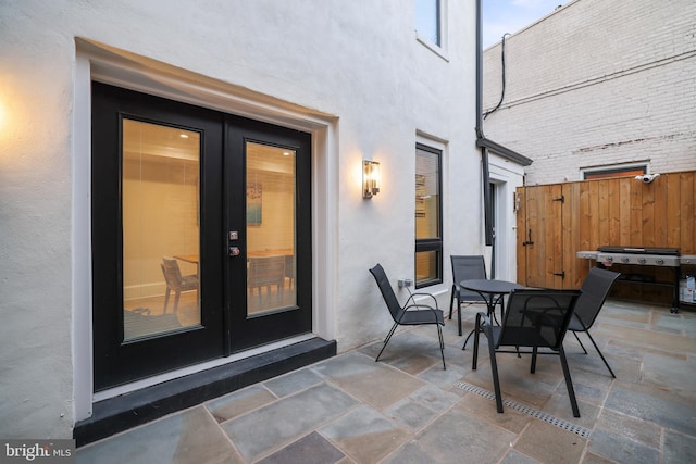 view of patio with french doors