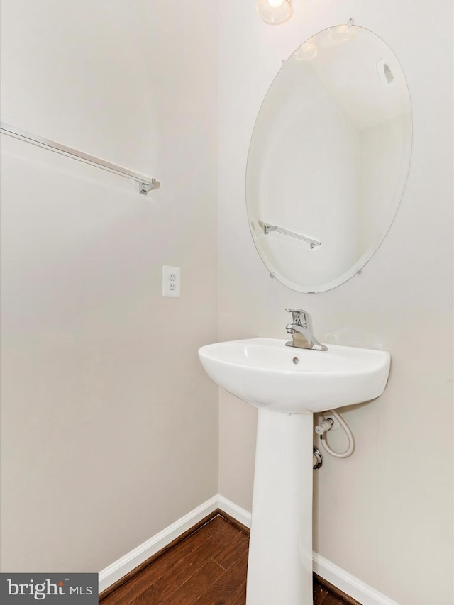 bathroom featuring hardwood / wood-style floors