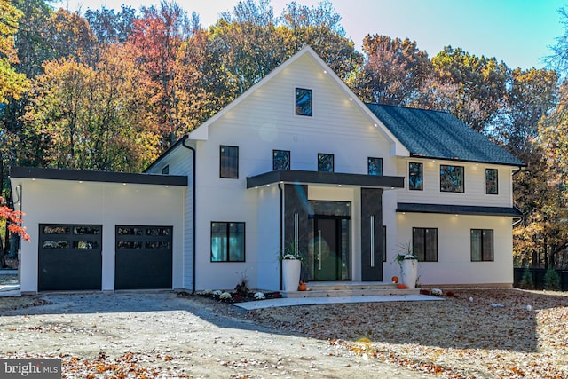 exterior space with an attached garage