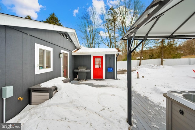 exterior space with a wooden deck