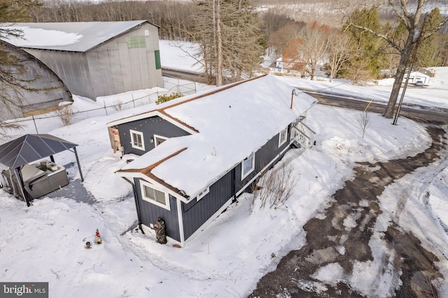 view of snowy aerial view