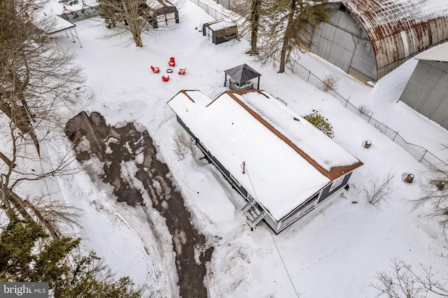 view of snowy aerial view