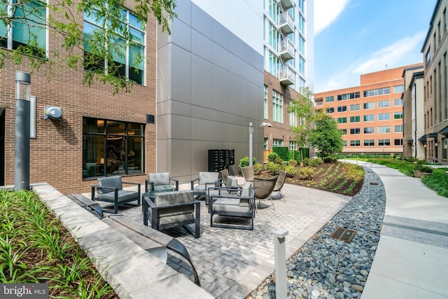 view of patio / terrace with an outdoor living space