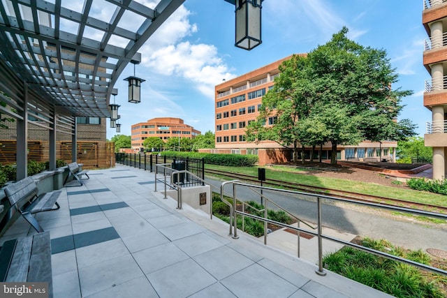 view of patio with a pergola