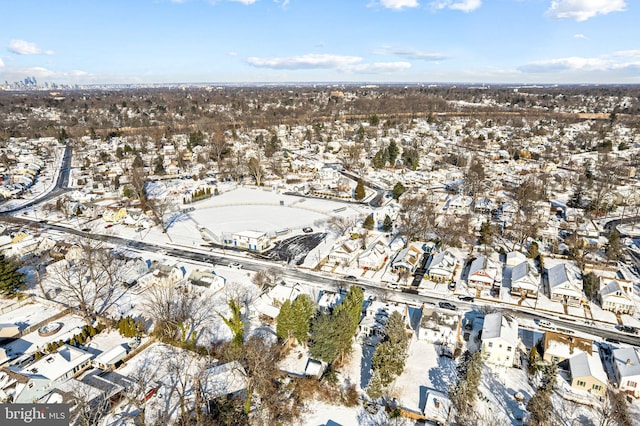 view of snowy aerial view