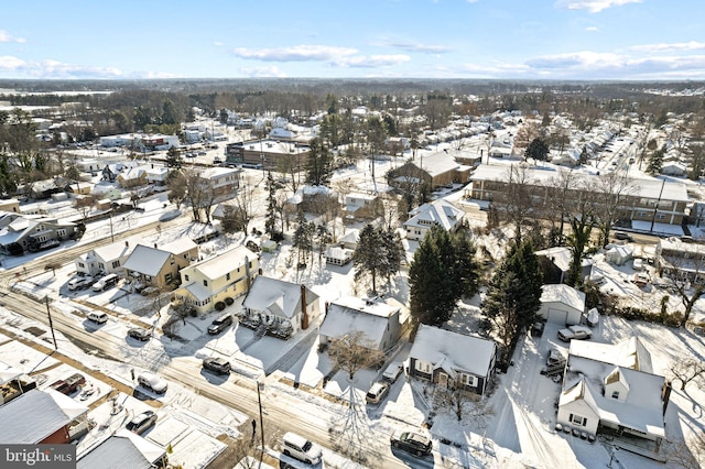 view of snowy aerial view