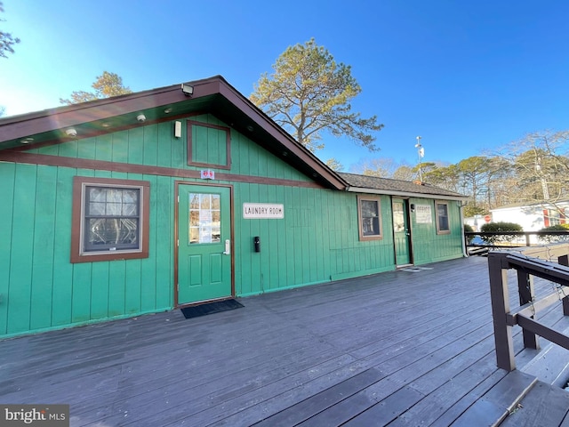 exterior space with a wooden deck