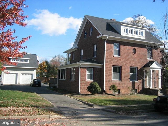 view of property exterior with a garage