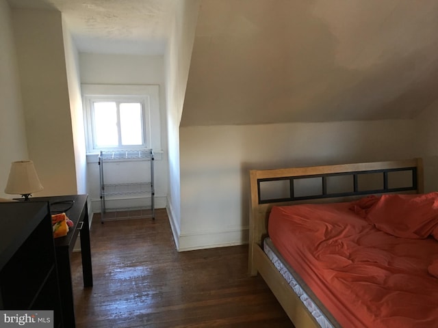 bedroom featuring dark hardwood / wood-style flooring