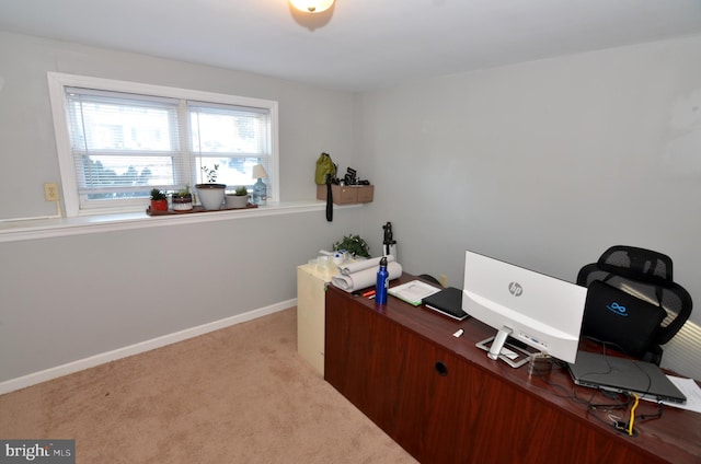 view of carpeted office