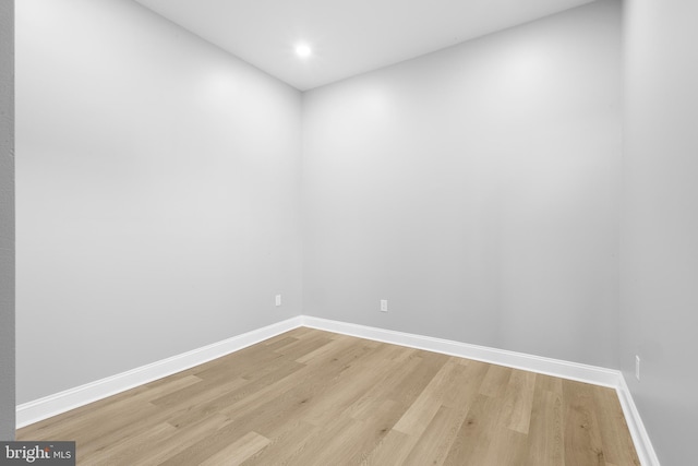 empty room with light wood-type flooring