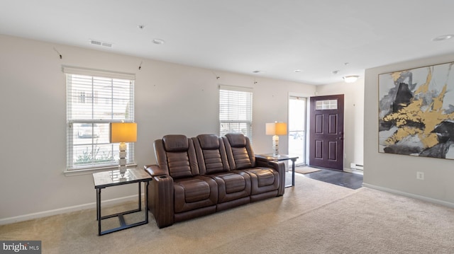 view of carpeted living room