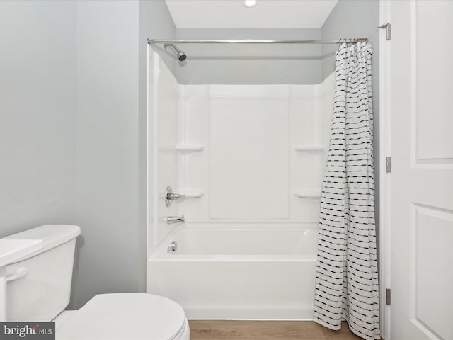 bathroom featuring toilet and hardwood / wood-style flooring