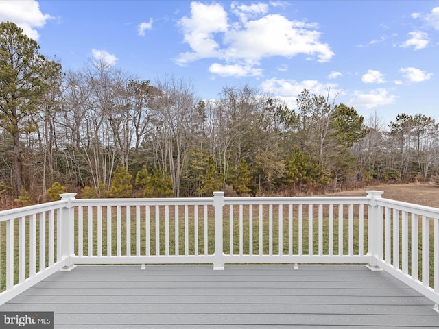 deck with a lawn