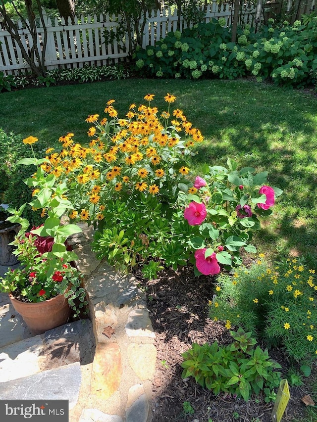 view of yard with fence