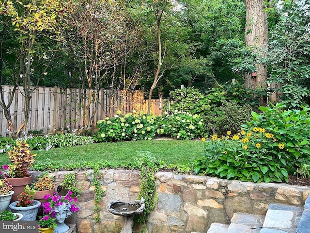 view of yard with fence