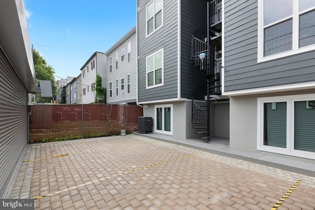 view of patio featuring central AC unit