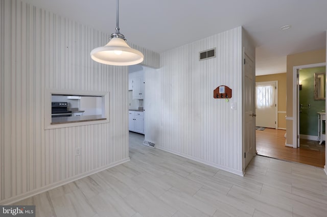 view of unfurnished dining area