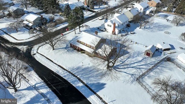 view of snowy aerial view