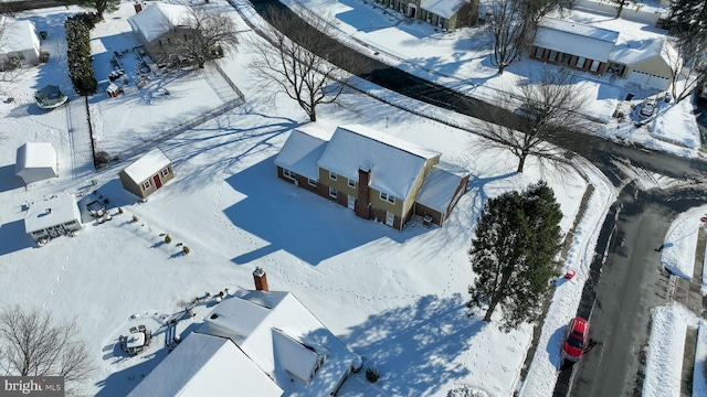 view of snowy aerial view