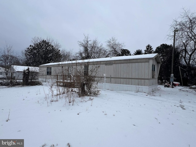 view of snow covered structure