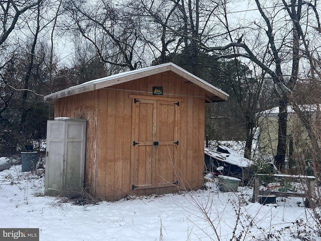 view of snow covered structure