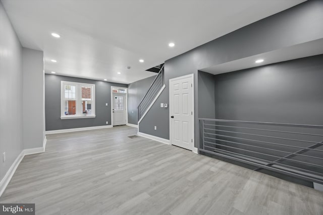 empty room featuring light wood-type flooring