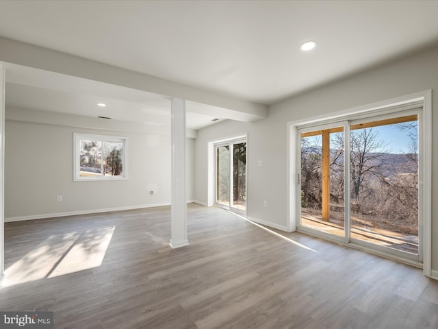 interior space with wood-type flooring