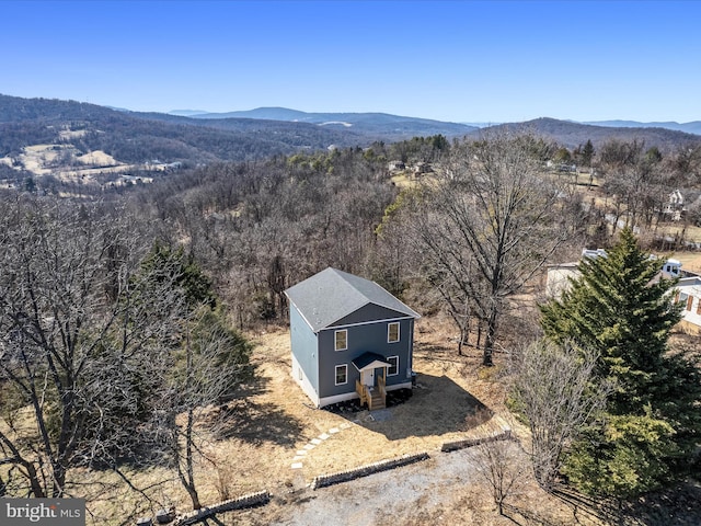 bird's eye view featuring a mountain view