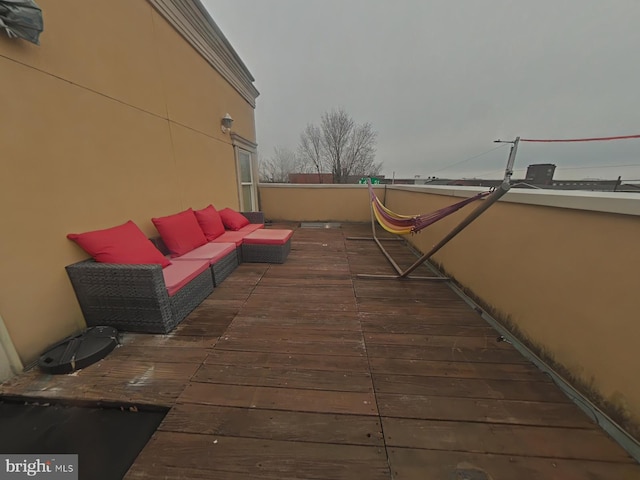 view of patio / terrace with an outdoor hangout area and a deck