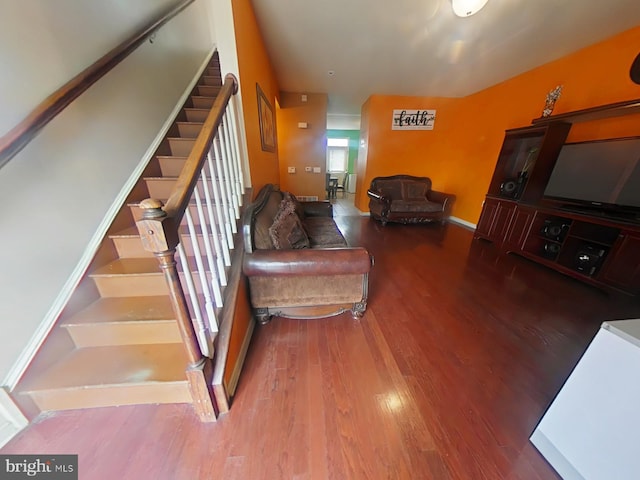 living room featuring wood-type flooring