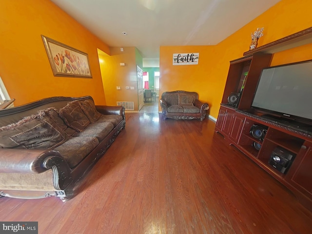 living room featuring wood-type flooring